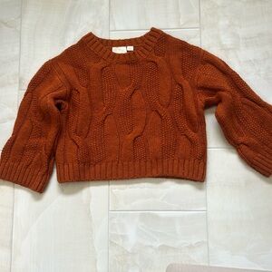 Maeve oversized cropped cable sweater